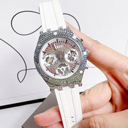 Guess Glitz Pride Limited Edition White Dial White Rubber Strap Watch for Women - GW0407L4