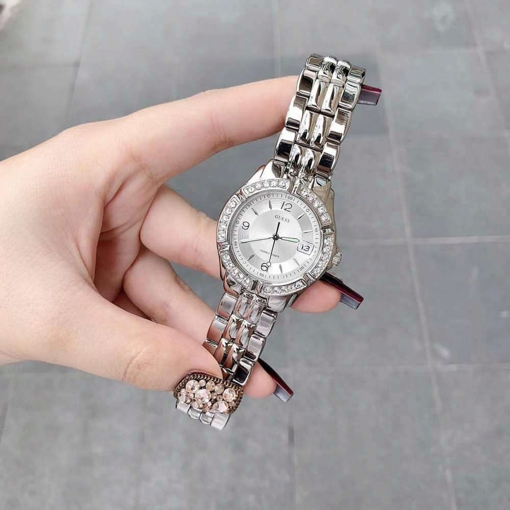 Guess silver hotsell diamond watch