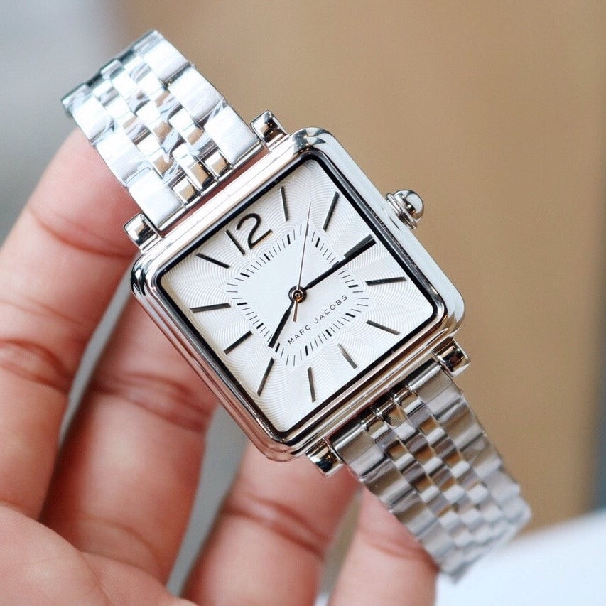 Marc Jacobs Vic Silver Dial Silver Steel Strap Watch for Women