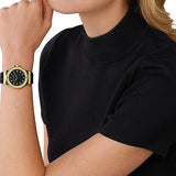 Michael Kors Mini Lennox Quartz Black Dial Black Silicone Strap Watch For Women - MK7281