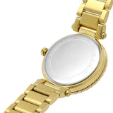 Michael Kors Parker Mother of Pearl White Dial Gold Steel Strap Watch For Women - MK4693