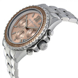 Michael Kors Everest Chronograph Gold Dial Silver Steel Strap Watch For Women - MK5870