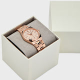 Michael Kors Channing Quartz Rose Gold Dial Rose Gold Steel Strap Watch For Women - MK6624