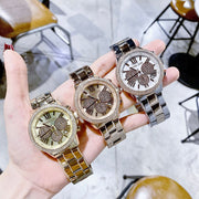 Michael Kors Bryn Chronograph Rose Gold Dial Rose Gold Steel Strap Watch For Women - MK7200