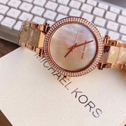 Michael Kors Parker Rose Gold Dial with Diamonds Rose Gold Steel Strap Watch for Women - MK6426