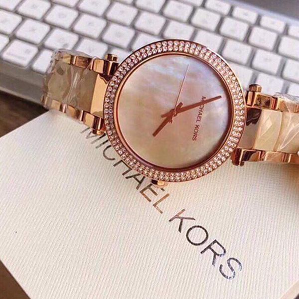 Michael Kors Parker Rose Gold Dial with Diamonds Rose Gold Steel Strap Watch for Women - MK6426