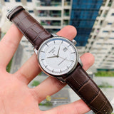Tissot Luxury Powermatic 80 Silver Dial Brown Leather Strap Watch Untuk Pria - T086.407.16.031.00