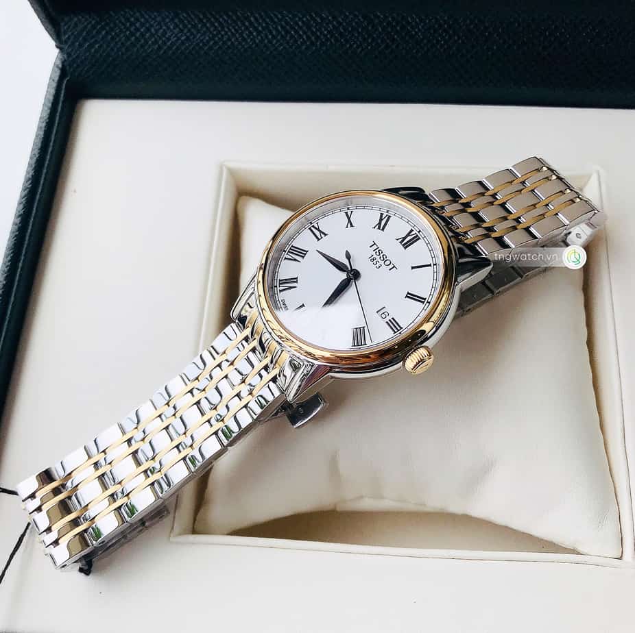 Tissot T Classic Carson Quartz White Dial Two Tone Steel