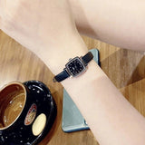 Tissot Lovely Square Quartz Diamonds Black Dial Jam Tangan Tali Kulit Hitam Untuk Wanita - T058.109.16.056.00