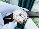 Tissot T Classic PR 100 Quartz White Dial Brown Leather Strap Watch for Men - T101.410.26.031.00