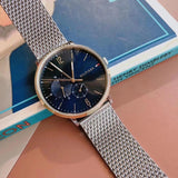 Tommy Hilfiger Brooklyn Quartz Blue Dial Silver Mesh Bracelet Watch for Men - 1791505