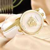 Versace Palazzo Empire White Dial White Leather Strap Watch for Women - VCO040017