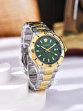 Versace Hellenyium Quartz Green Dial Two Tone Steel Strap Watch For Men - VE3A00720