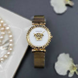 Versace Palazzo Empire Greca White Dial Gold Mesh Bracelet Watch for Women - VEDV00619