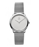 Calvin Klein Minimal White Dial Silver Mesh Bracelet Watch for Women - K3M2212Y