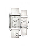 Calvin Klein Window White Dial White Leather Strap Watch for Women - K2M23120