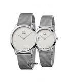 Calvin Klein Minimal White Dial Silver Mesh Bracelet Watch for Women - K3M2212Y