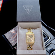 Guess Vanity Gold Dial Gold Steel Strap Watch for Women - W1029L2