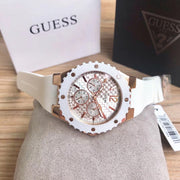 Guess Overdrive Analog White Dial White Rubber Strap Watch for Women - W10614L2