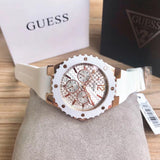 Guess Overdrive Analog White Dial White Rubber Strap Watch for Women - W10614L2