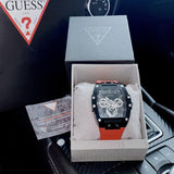 Guess Phoenix Multifunction Black Dial Red Rubber Strap Watch for Men - GW0203G4