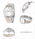 Emporio Armani Kappa Quartz Silver Dial Two Tone Mesh Bracelet Watch For Men - AR11093