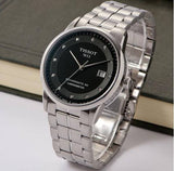 Jam Tangan Pria Tissot T Classic Luxury Powermatic 80 Dial Hitam Tali Baja Perak - T086.408.11.056.00