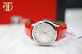 Tissot Couturier Lady Silver Dial Red Leather Strap Watch for Women - T035.210.16.031.01