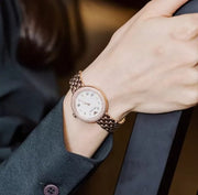 Emporio Armani Rosa Quartz Mother of Pearl White Dial Rose Gold Steel Strap Watch For Women - AR11355