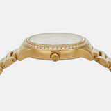 Michael Kors Sage Three-Hand Mother of Pearl White Dial Gold Steel Strap Watch for Women - MK4805