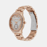 Michael Kors Sage Three-Hand Mother of Pearl White Dial Rose Gold Steel Strap Watch for Women - MK4806