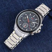 Tommy Hilfiger Aiden Chronograph Grey Dial Silver Steel Strap Watch For Men - 1791857