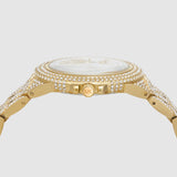 Michael Kors Camille Three-Hand Crystals White Dial Gold Steel Strap Watch for Women - MK4800