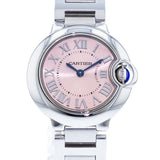 Cartier Ballon Bleu de Cartier Pink Dial Silver Steel Strap Watch for Women - W6920038