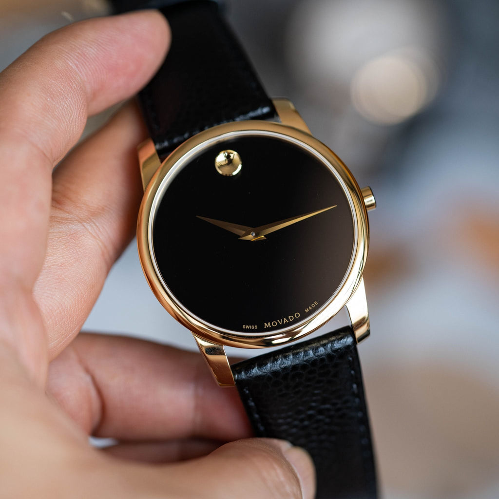 Movado museum sales classic leather strap