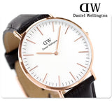 Daniel Wellington Classic Reading White Dial Black Leather Strap Watch For Men - DW00100014