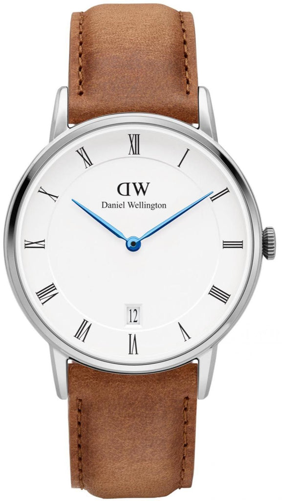 Daniel Wellington Dapper Durham Analog White Dial Brown Leather