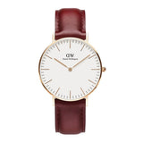 Daniel Wellington Classic Suffolk White Dial Brown Leather Strap Watch For Men - DW00100122