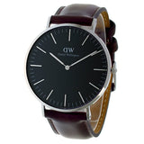 Daniel Wellington Classic Bristol Black Dial Brown Leather Strap Watch For Men - DW00100131