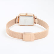 Daniel Wellington Quadro Unitone Rose Gold Dial Rose Gold Mesh Strap Watch For Women - DW00100484