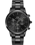 Daniel Wellington Iconic Chronograph Black Dial Black Steel Strap Watch For Men - DW00100642