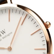 Daniel Wellington Classic Sheffield White Dial Black Leather Strap Watch For Men - DW00100007