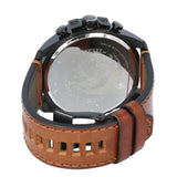Diesel Mega Chief Grey Dial Brown Leather Strap Watch For Men - DZ4463