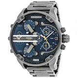 Diesel Big Daddy 2.0 Chronograph Blue Dial Grey Steel Strap Watch For Men - DZ7331