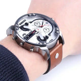 Diesel Mr. Daddy 2.0 Chronograph Silver Dial Brown Leather Strap Watch For Men - DZ7394