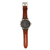 Diesel Mr Daddy Quartz Grey Dial Brown Leather Strap Watch For Men - DZ7413