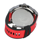 Diesel Mr Daddy 2.0 Chronograph Grey Dial Red Rubber Strap Watch For Men - DZ7423