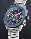 Tag Heuer Carrera Chronograph Blue Dial Silver Steel Strap Watch for Men - CBG2A11.BA0654