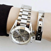 Michael Kors Bradshaw Chronograph Silver Dial Silver Steel Strap Watch for Men - MK5535