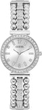 Guess Gala Diamonds Silver Dial Silver Steel Strap Watch for Women - GW0401L1